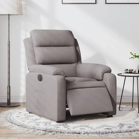 vidaXL Poltrona elétrica reclinável tecido cinzento-acastanhado