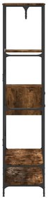 Charriot/Suporte p/ roupas c/ prateleiras deriv. madeira carvalho fuma