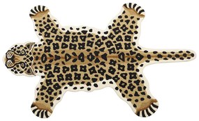 Tapete para crianças em lã creme impressão de leopardo 100 x 160 cm AZAAD Beliani