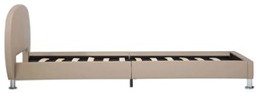 Estrutura de cama 100x200cm couro artificial cappuccino