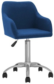 vidaXL Cadeira de escritório giratória tecido azul