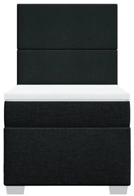 Cama com molas/colchão 90x200 cm tecido preto