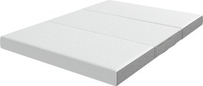 HOMCOM Colchão Dobrável em 3 Partes, 140x190x15cm, Colchão de Apoio em Espuma Viscoelástica com Gel, Branco | Aosom Portugal