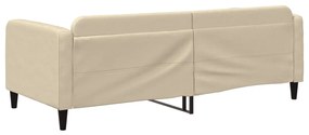 Sofá-cama 90x200 cm tecido cor creme