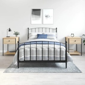 vidaXL Mesas de cabeceira 2pcs derivados de madeira carvalho sonoma