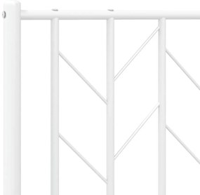 Estrutura de cama com cabeceira 150x200 cm metal branco