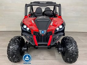 Carro elétrico para crianças Todo terreno Buggy UTV 4x4 MP4 12V 2 Lugares Vermelho Homem Aranha