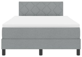 Cama Box Spring com Colchão Cinza Claro 120x190 cm Tecido