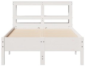 Cama sem colchão 100x200 cm madeira de pinho maciça branco