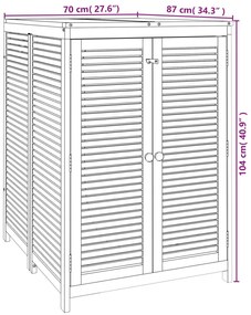 Caixa de arrumação para jardim 70x87x104 cm acácia maciça