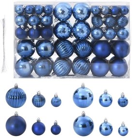 vidaXL Enfeites de Natal 100 pcs Ø3/4/6 cm azul