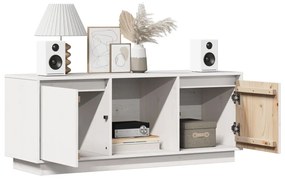 Móvel de TV 110,5x35x44 cm madeira de pinho maciça branco