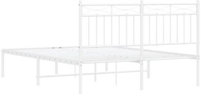 Estrutura de cama com cabeceira 135x190 cm metal branco
