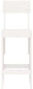 Cadeiras de bar 2 pcs 40x48,5x115,5 cm pinho maciço branco
