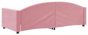 Sofá-cama 90x200 cm veludo rosa