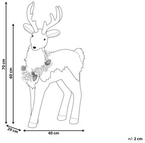 Figura decorativa rena 70 cm castanho TAPIO Beliani