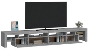 Móvel de TV com luzes LED 260x36,5x40 cm sonoma cinza