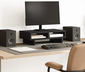vidaXL Suporte para monitor 50x27x15 cm derivados de madeira preto