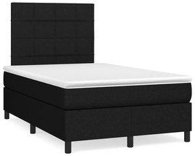 Cama boxspring com colchão 120x190 cm tecido preto