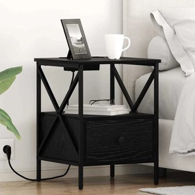 vidaXL Armário de Cabeceira 2 pcs Carvalho preto 41.5 x 40.5 x 55 cm