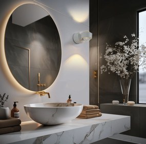 Aplique de parede de design branco incluindo LED IP44 - Lens