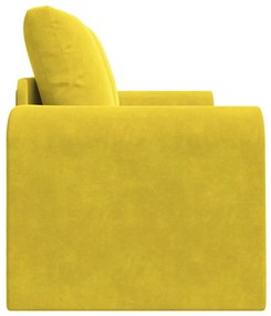 Sofá-camas de chão 2 em 1 Amarelo 148x71x83 cm Veludo