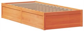 Cama sem colchão 100x200 cm pinho maciço castanho-mel