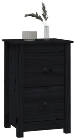 Mesa de cabeceira 40x35x61,5 cm madeira de pinho maciça preto