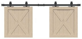 vidaXL Kit p/ porta de armário deslizante 122 cm aço carbono