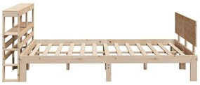 Estrutura de cama com cabeceira 160x200 cm pinho maciço