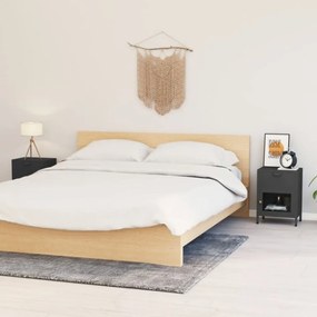 vidaXL Mesas de cabeceira 2 pcs 40x30x54,5 cm vidro e aço antracite