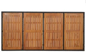 7 pcs conjunto de jantar p/ jardim c/ almofadões vime PE preto