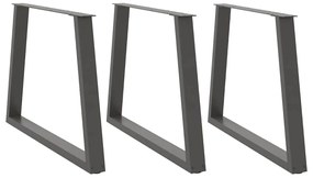 Pés para mesa de jantar em V, 3 peças, antracite, 100x(72-73,3) cm, aç