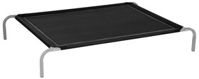 PawHut Cama Soerguida Cães Gatos Conforto Estio Tecido Transpirável Portátil 130x90x20cm Design Moderno Preto | Aosom Portugal