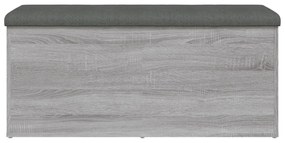 Banco arrumação 102x42x45 cm derivados madeira cinzento sonoma