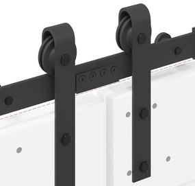 Kit de ferragens para porta deslizante 427 cm aço preto