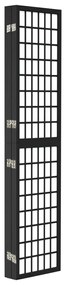 Biombo dobrável com 5 painéis estilo japonês 200x170 cm preto