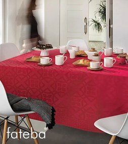 180x300 cm - Toalha de mesa Fateba 100% algodão jacquard: Vermelho 1 Toalha de mesa 180x300 cm