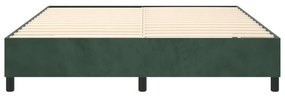 Estrutura de cama sem colchão 200x200 cm veludo verde-escuro