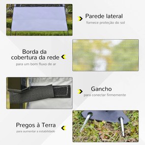 Outsunny Tenda Dobrável com Proteção UV Altura ajustável de 2 niveis Tecido Oxford com estrutura de aço com Lateral e Bolsa de Transporte 220x220x208 cm branco