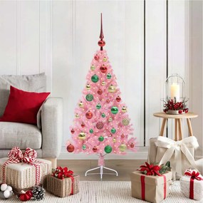 vidaXL Árvore de Natal Artificial Pré-iluminada Rosa 120 cm PVC