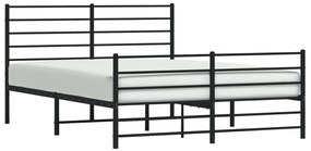 Estrutura de cama sem colchão com pés 160x200 cm preto