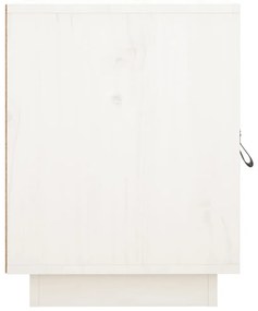Mesa de cabeceira 40x34x45 cm madeira de pinho maciça branco
