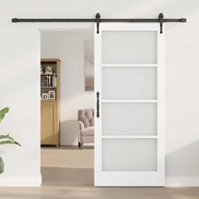Porta Deslizante vidaXL com Conjunto de Ferragens "ORKDAL" Branca 86x1