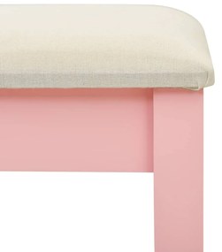 Toucador c/ banco 65x36x128 cm MDF e madeira de paulownia rosa