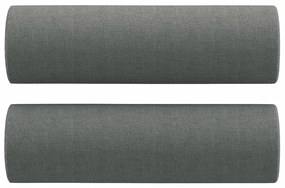 Sofá 2 lugares +almofadas decorativas 140cm tecido cinza-escuro