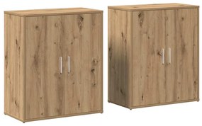 Buffê com prateleira 2 pcs carvalho artisiano 60 x 31 x 70 cm