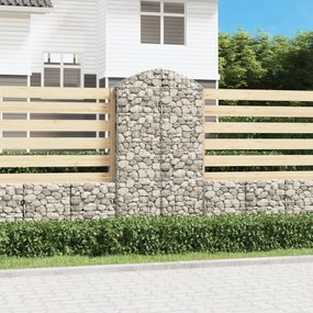 vidaXL Cesto gabião arqueado 100x30x180/200 cm ferro galvanizado
