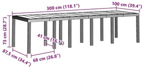 Conjunto de Jantar para Jardim Cinzento-claro Para 12 pessoas