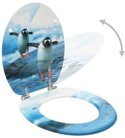 Assentos sanita com tampas 2 pcs MDF design pinguim